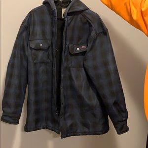 Dickies fleece lined blue plaid jacket